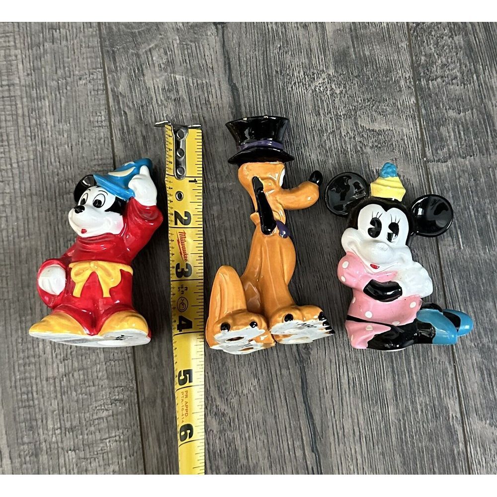 Vintage - Ceramic Fantasia Minnie Mouse Pluto Top Hat Figurine - Picture 3 of 16
